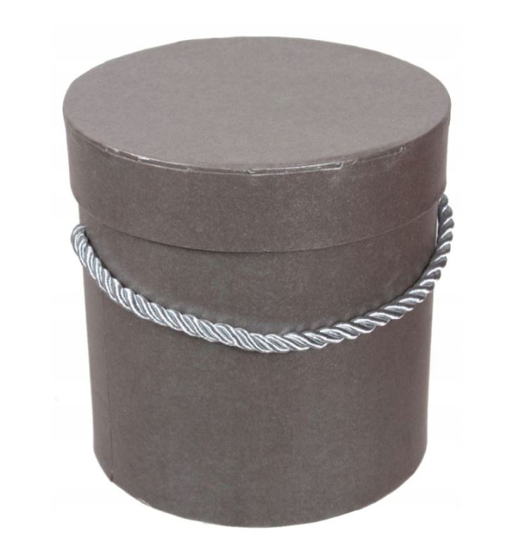 PUDEŁKO kompozycje KWIATY flowerbox SZARY 12x13cm