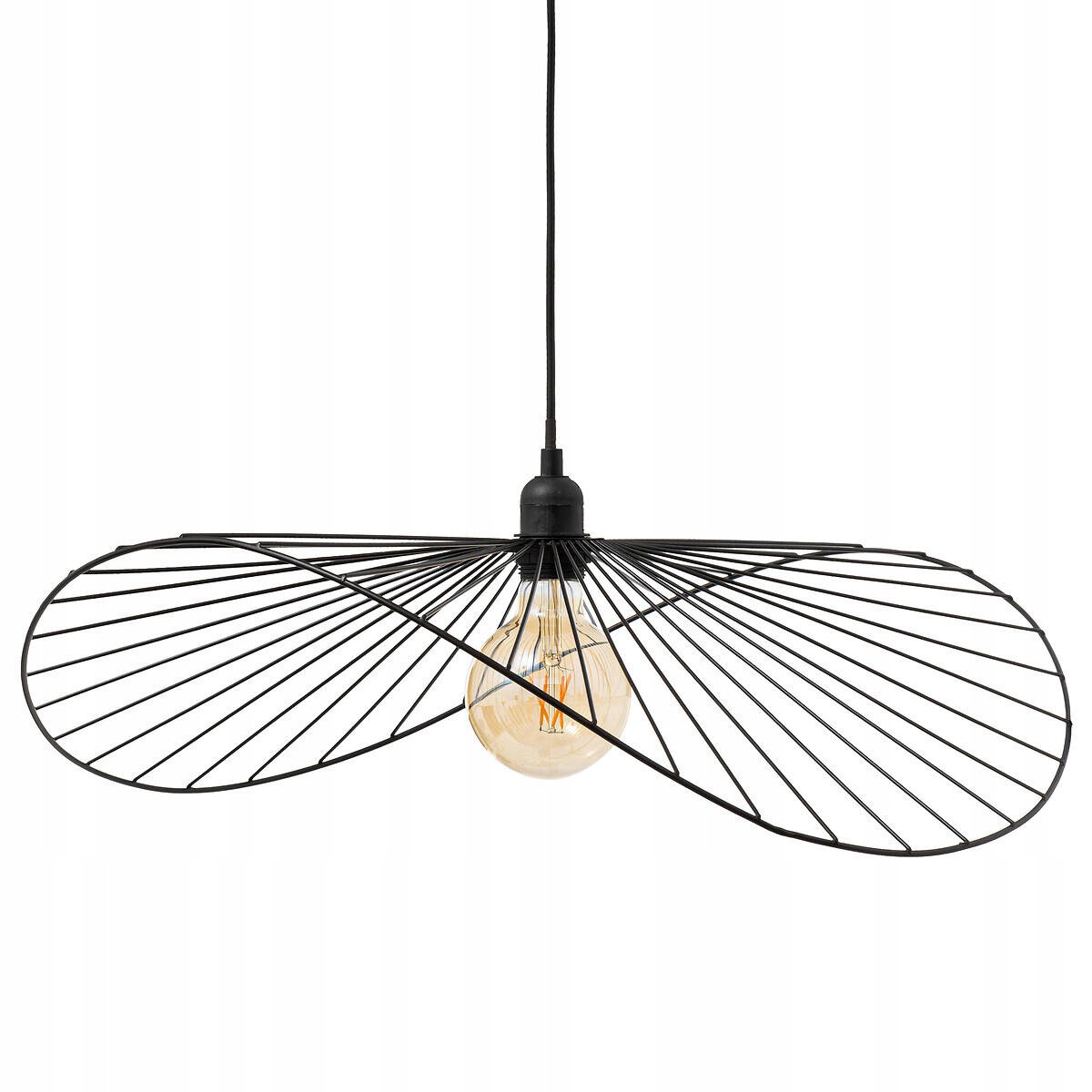 Lampa Sufitowa Nad Stół Do Jadalni Metalowa Czarna Wisząca Adelia Śr 58 CM