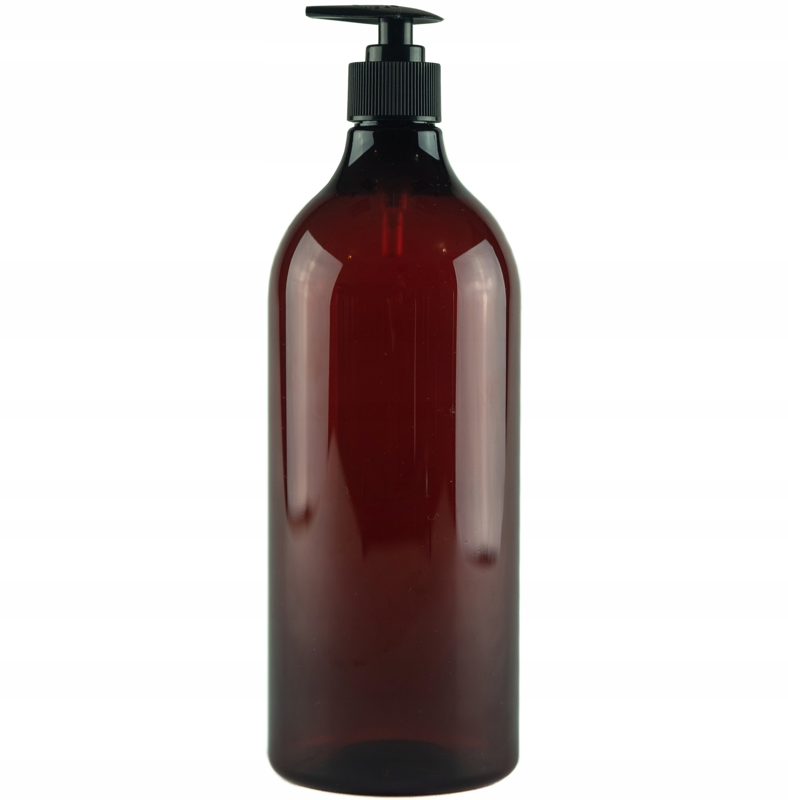 

Butelka z pompką czarną 1000ml, Pet, Brąz,
