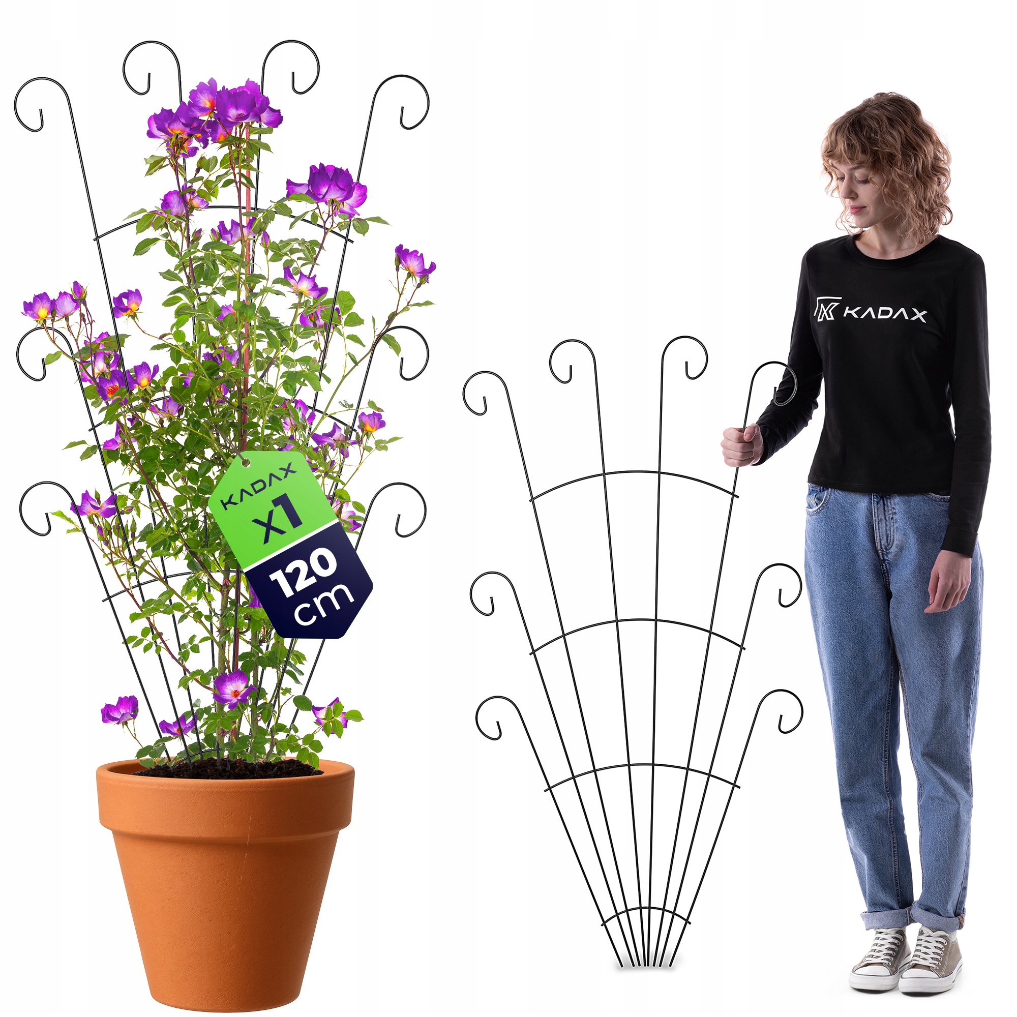 PODPORA DO ROŚLIN 120 cm PERGOLA OGRODOWA KWIATÓW RÓŻ METALOWA KRATKA