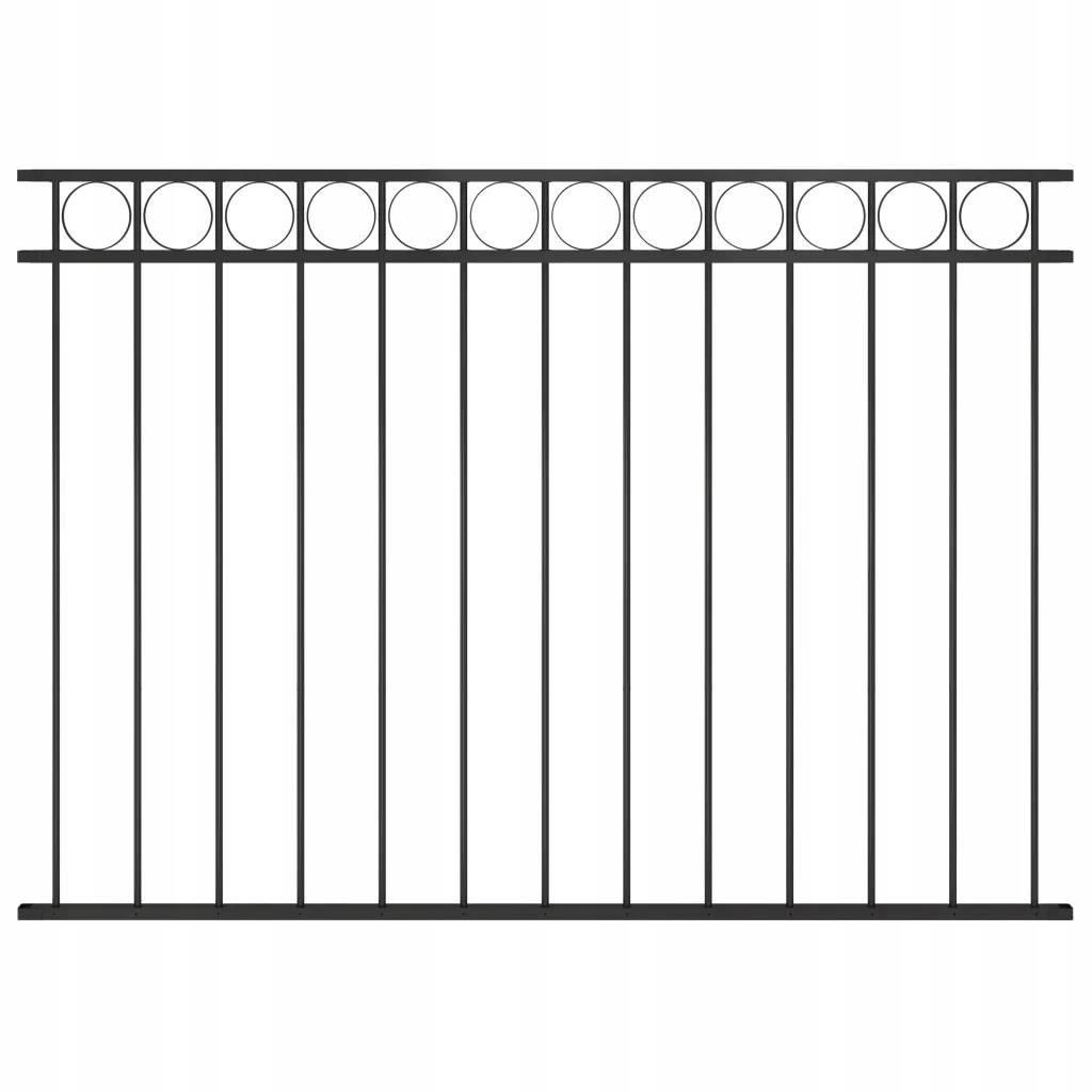 Plotový panel s kolečky na hoře, černý, 170 x 120 cm, Ocel