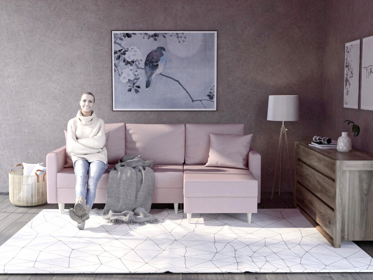 Malá rozkládací pohovka 220x145x90 Pěna Hr Bonell 2 kontejnery Virgo O-sofa