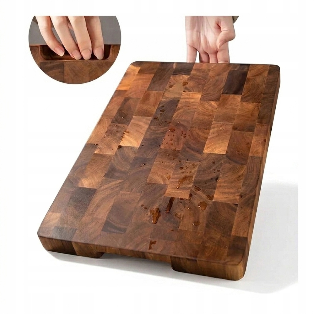Krájecí Prkénko Dřevěná Akácie 42X30 CM Antibakteriální Mřížka