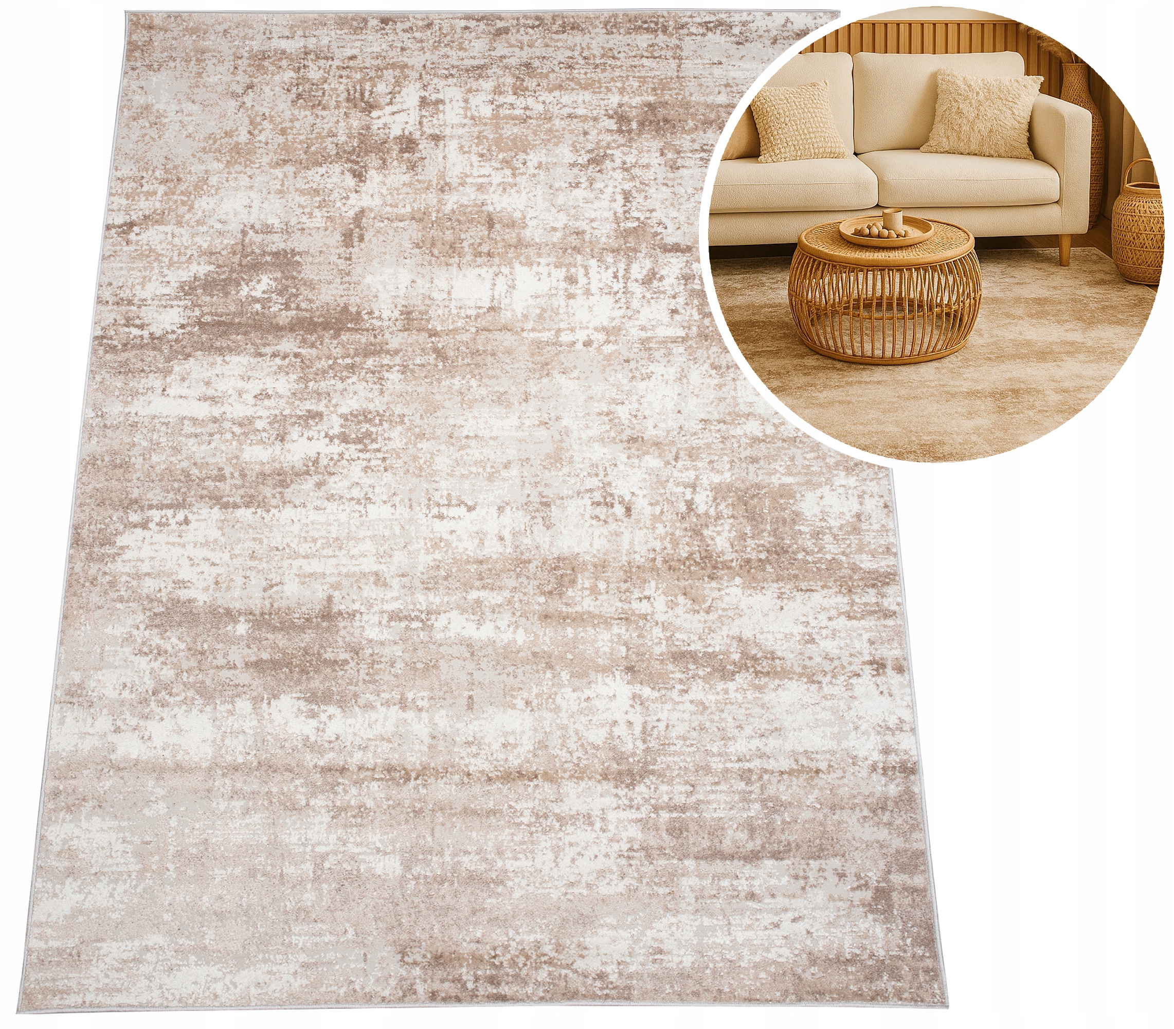 Dywan Do Pokoju Salonu Chemex Portland Nowoczesny Przecierka Beżowy 200X300