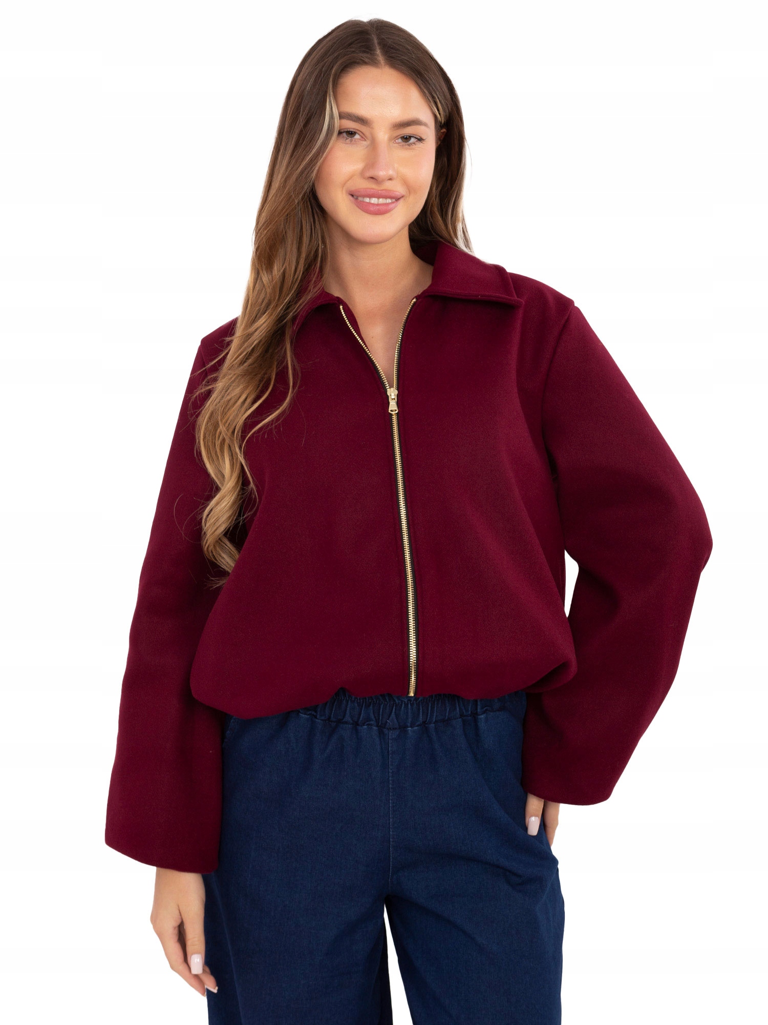 Kurtka Damska Przejściowa Typu Baloon Bez Kaptura