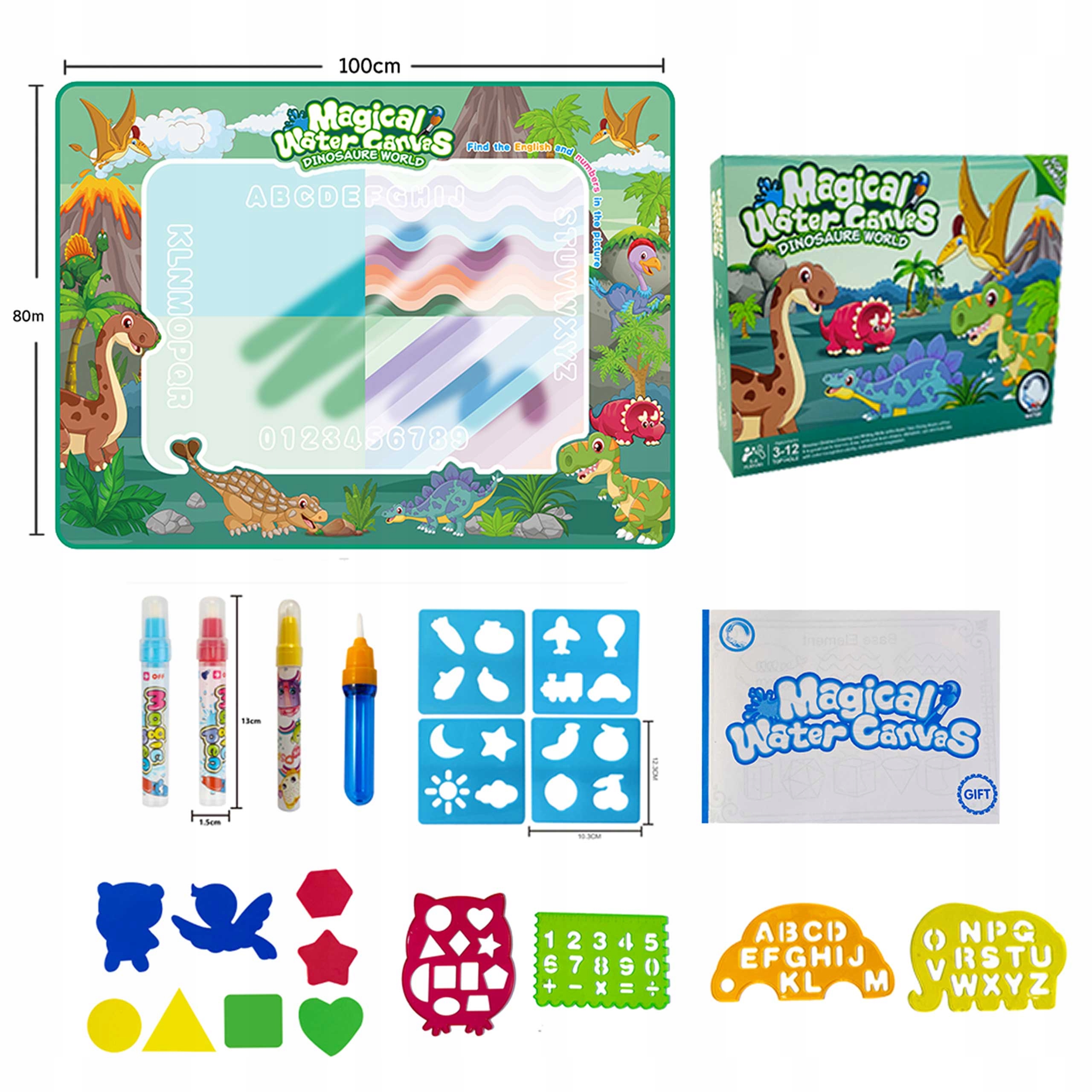 MATA DO KOL. WODNYM PISAKIEM DINO 100x80 9903