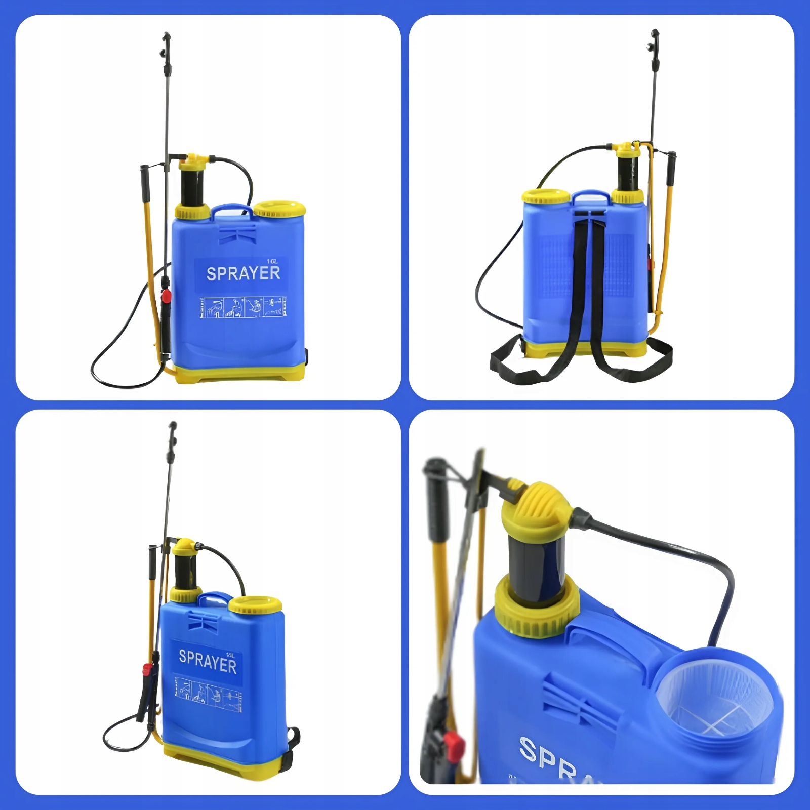 OPRYSKIWACZ CIŚNIENIOWY PRO 16L DŁUGA LANCA 100cm WYTRZYMAŁY OPRYSK Kod producenta 11162