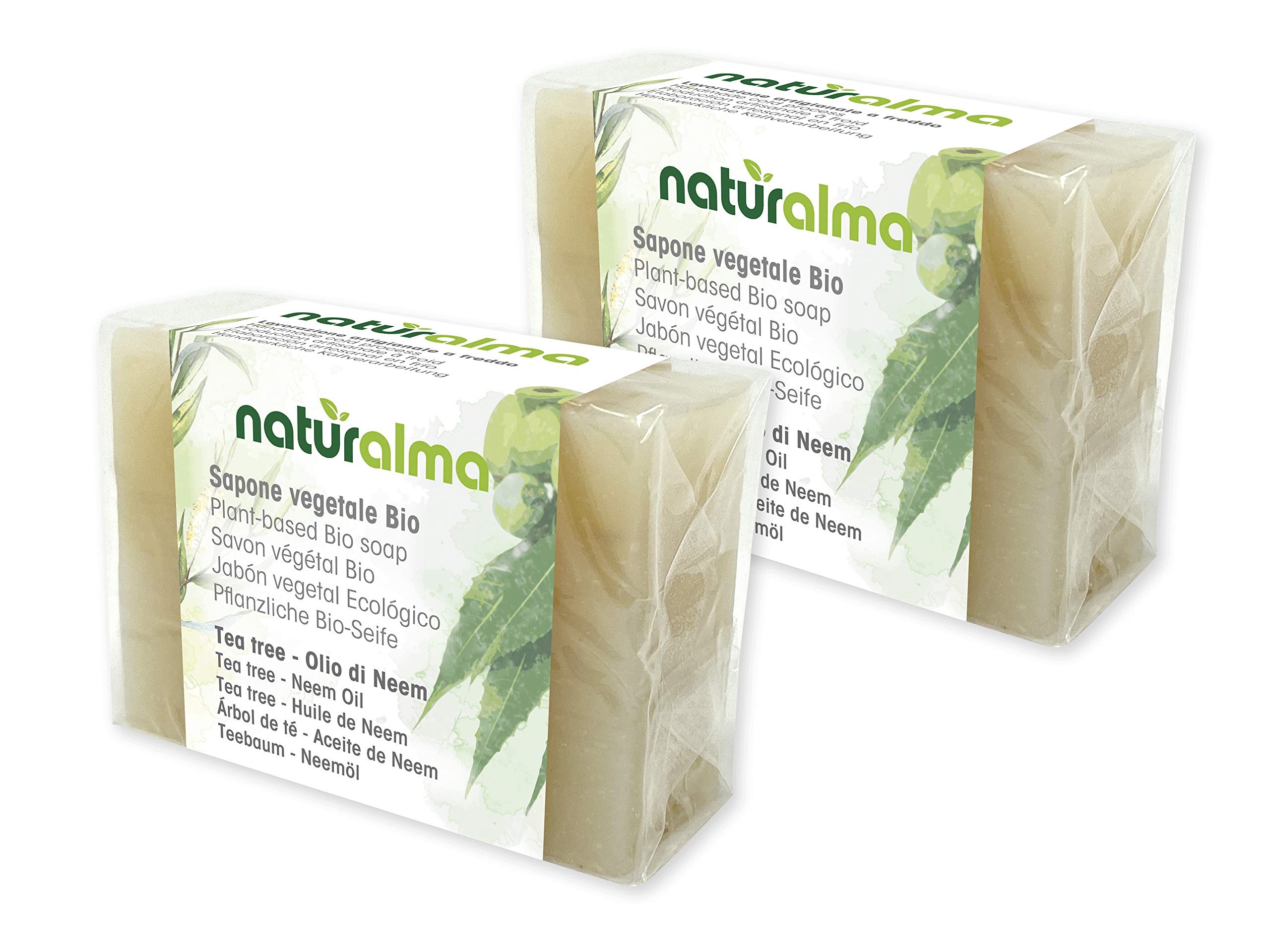 Naturalma Ruční Výroba mýdlo Tea Tree Neem 2x100 g Bio Veganské