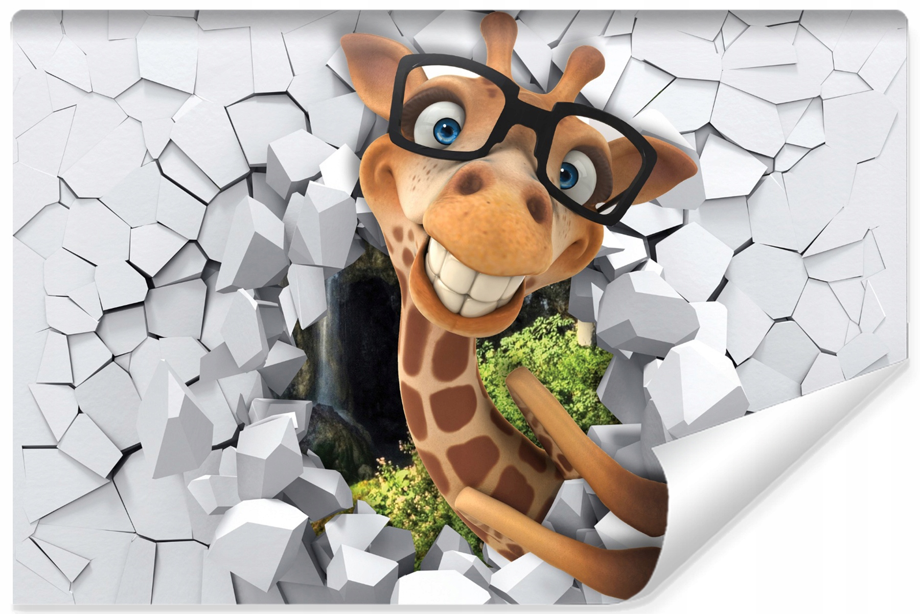 

Fototapeta Dziecięca Żyrafa Zwierzę Mur 3D 300x210