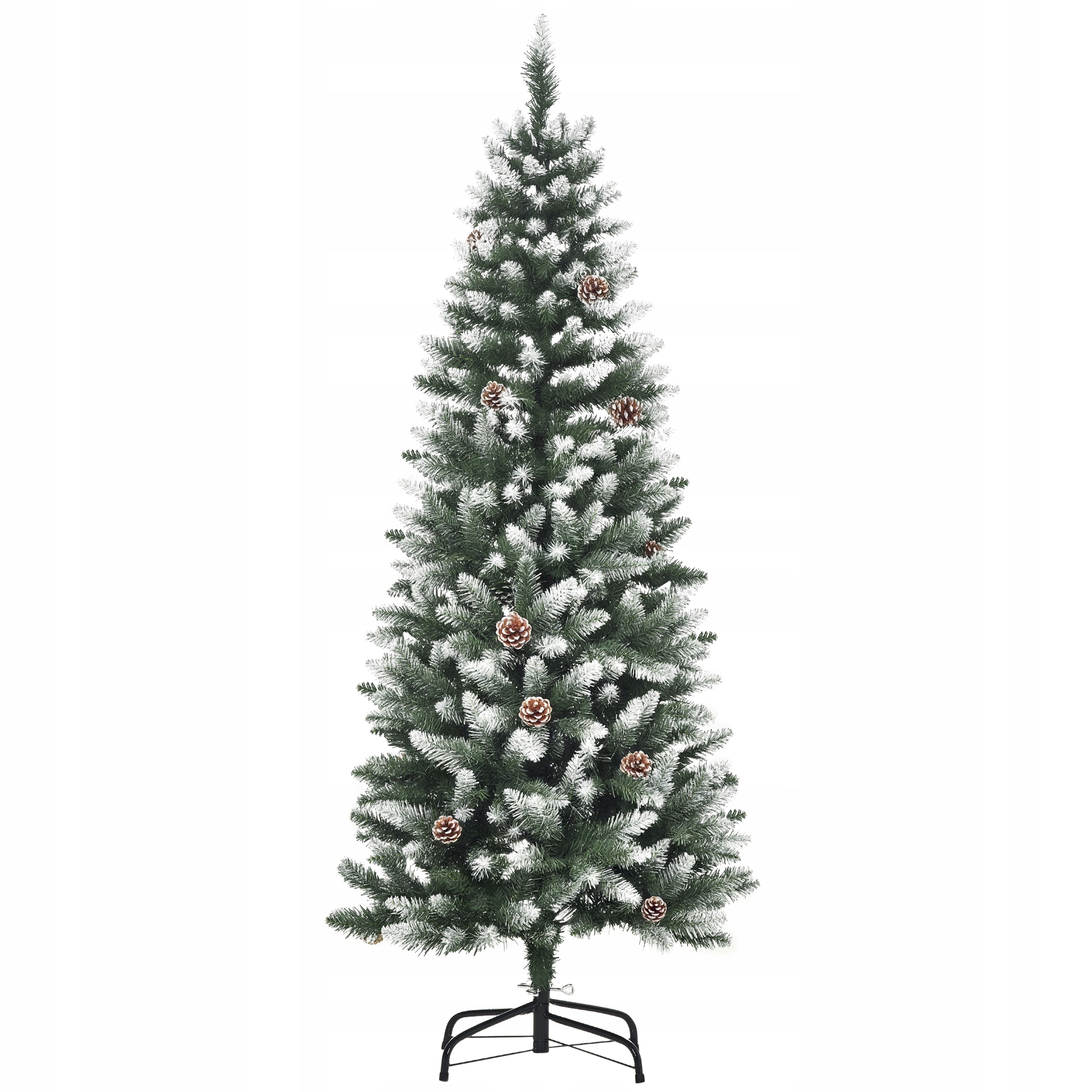 Umělý vánoční stromek Homcom, 150 cm s umělým sněhem, vhodný do interiéru