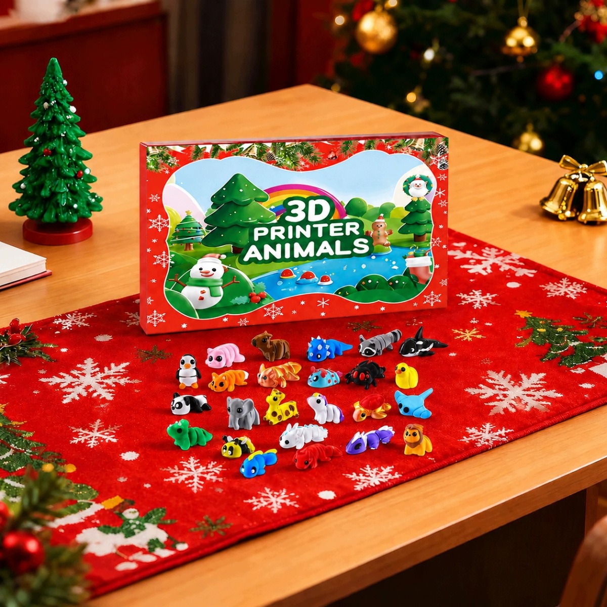 Адвент-календарь, 24 мини-фигурки животных с 3D-печатью — фото 5