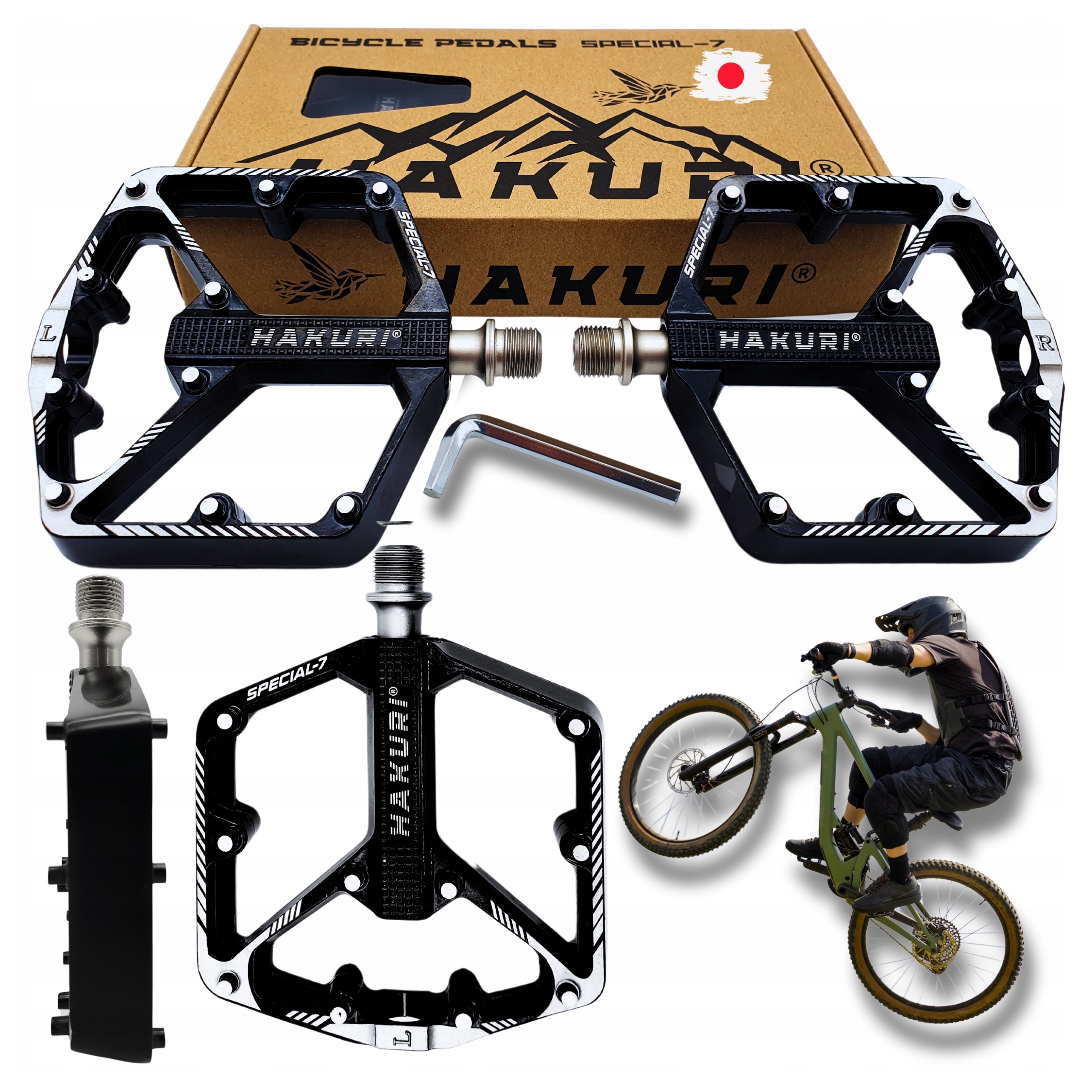 Platformové Hliníkové Pedály 3 Ložiska Strojové Lehké Dh Enduro Mtb Piny