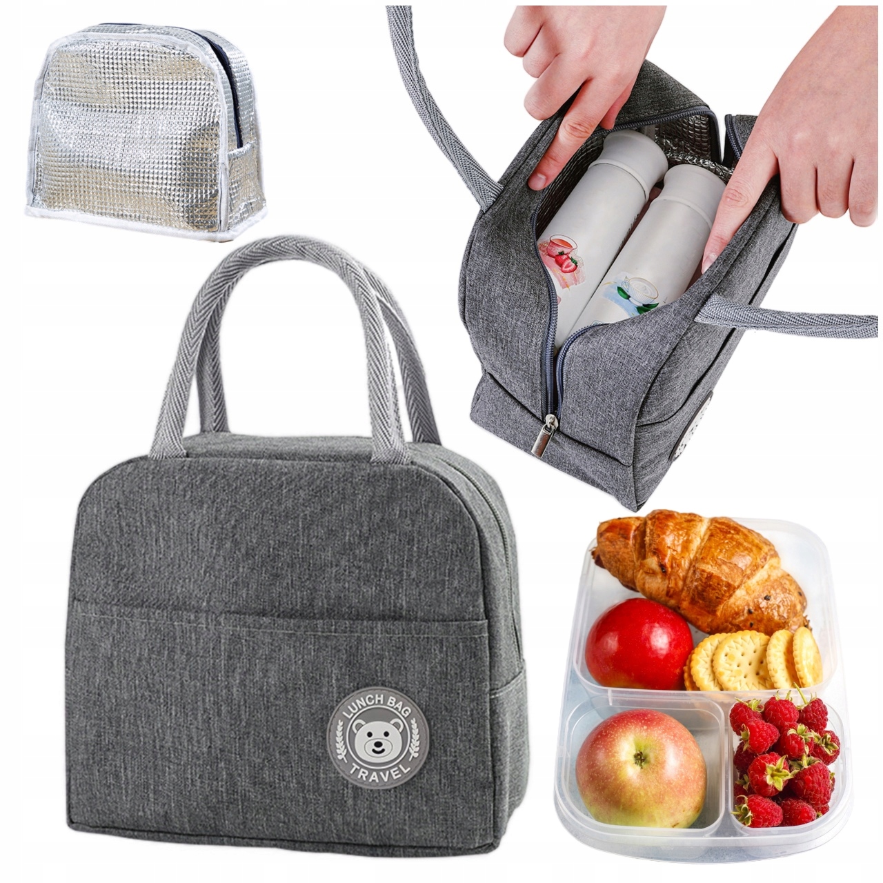 Lunch box torba termiczna śniadaniowa izolacyjna na piknik plażę do pracy