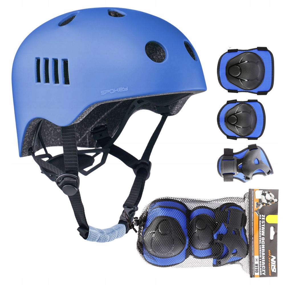 Cyklistická přilba Orzeszek nastavitelná na skateboard 48-52 cm chrániče Xs