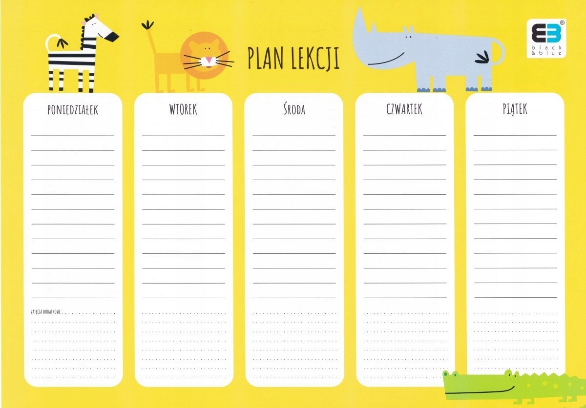 PLAN LEKCJI A4 B&B KIDS ZWIERZĄTKA