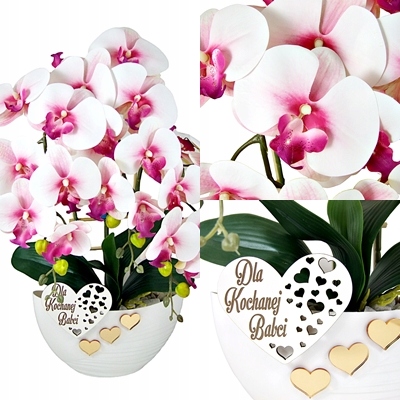 Prezent Na Dzień Babci Storczyk Sztuczny Piękne Kwiaty Żywy Kolor Do Wyboru Marka inna