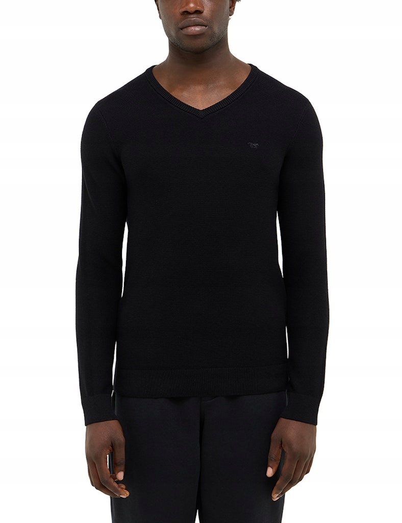 Mustang 1016845 4188 černý svetr L s dlouhým rukávem Elliot Kochland