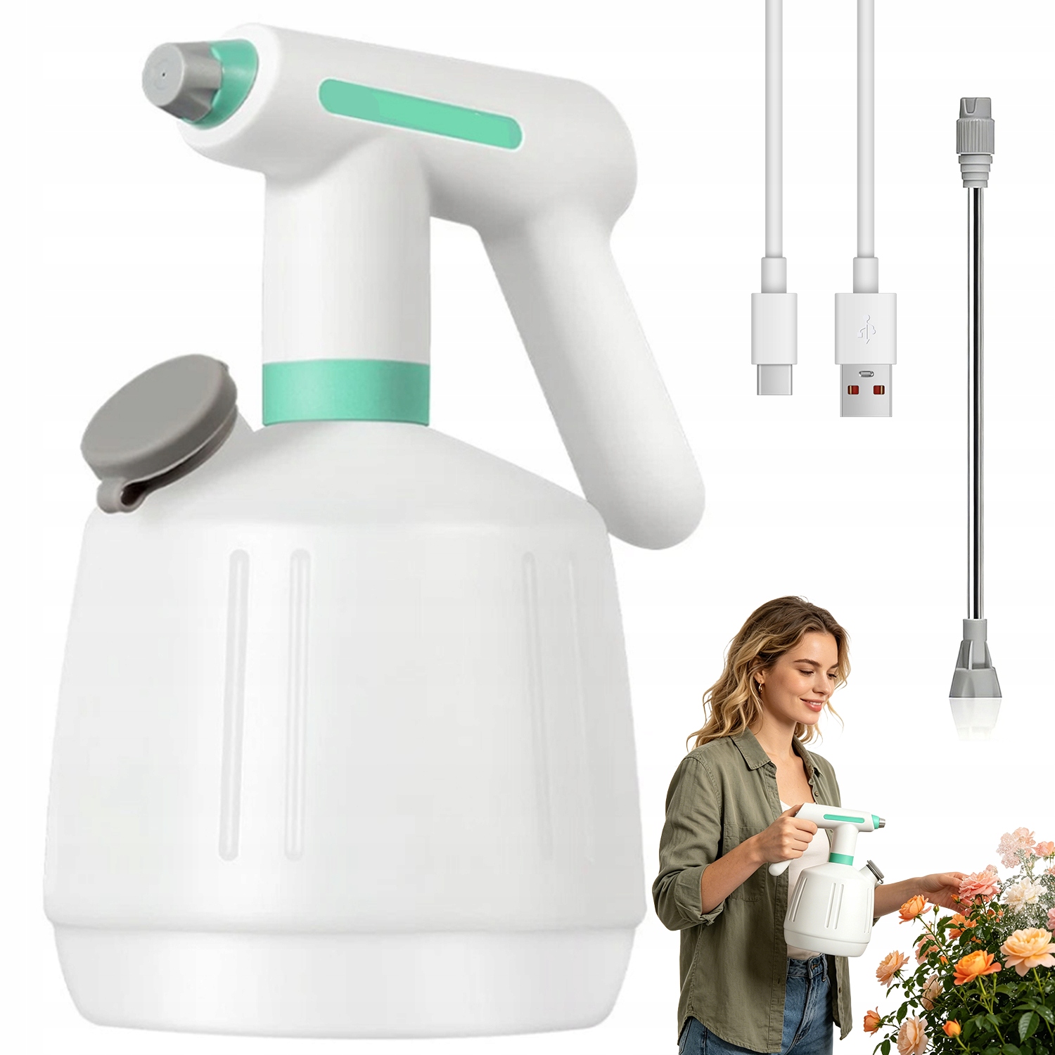 Elektrický Ostřikovač 2L Pret 22CM Baterie 1200MAH Pro Dům A Zahradu