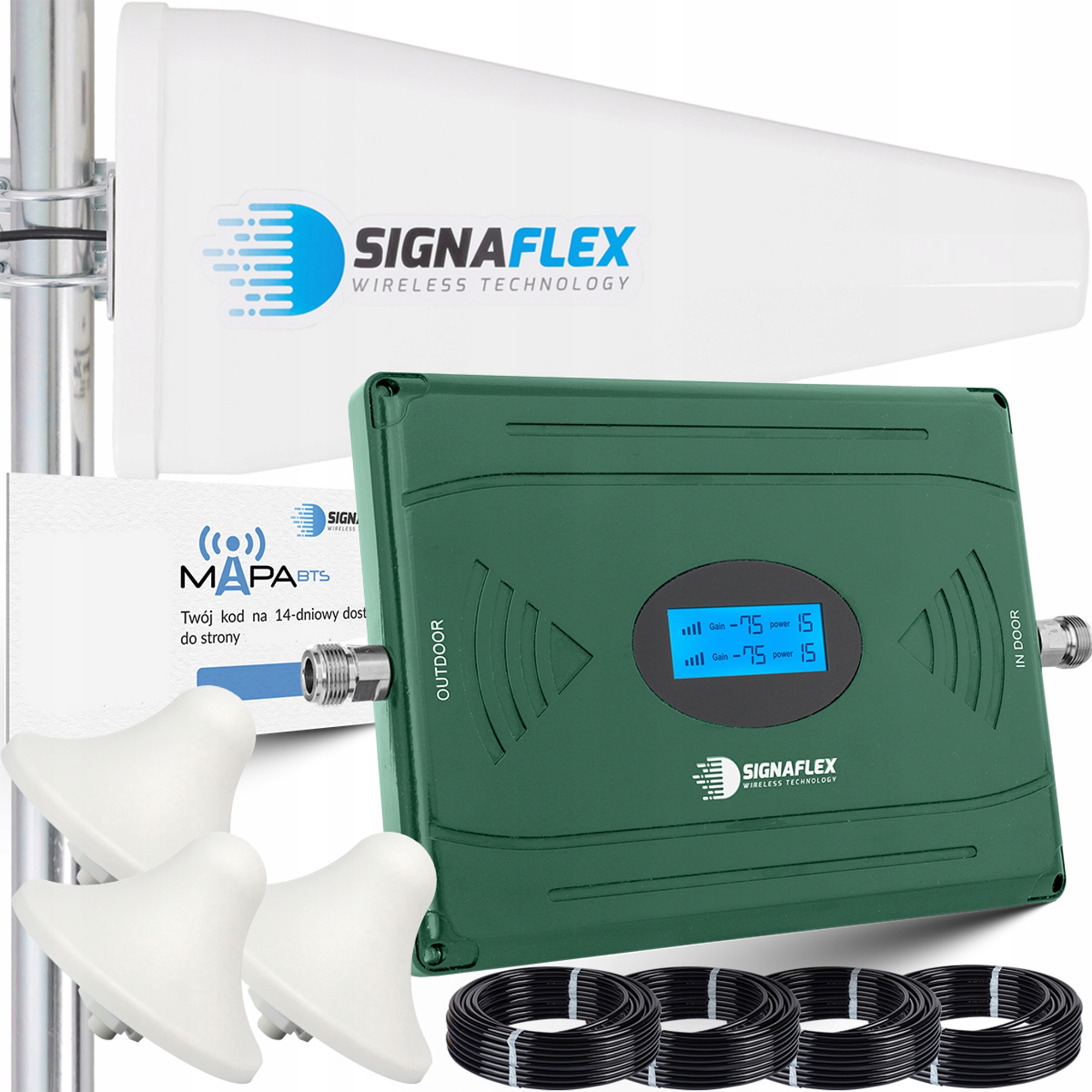 Sada Zosilňovač Egsm/dcs LS-EG11 Agc T1 20dBi 10 m 3x Huba
