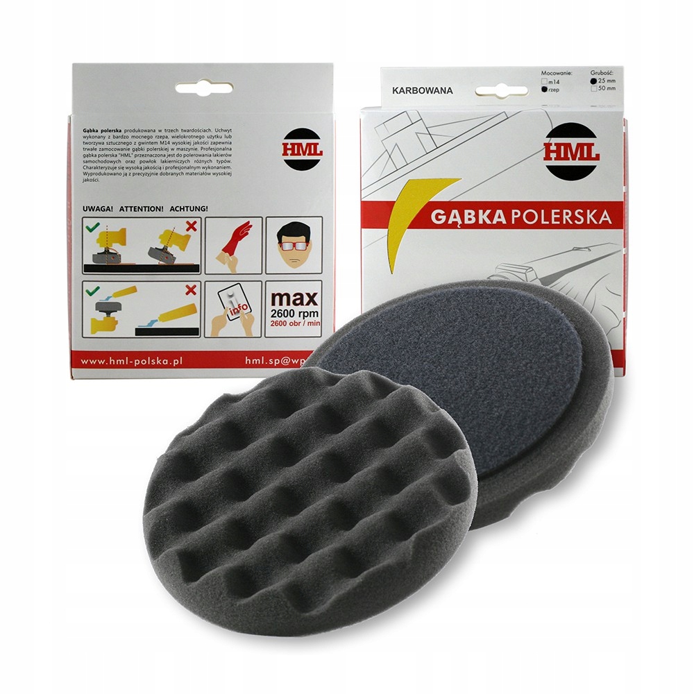 

Gąbka Polerska Czarny150mm mocowany na rzep 125mm