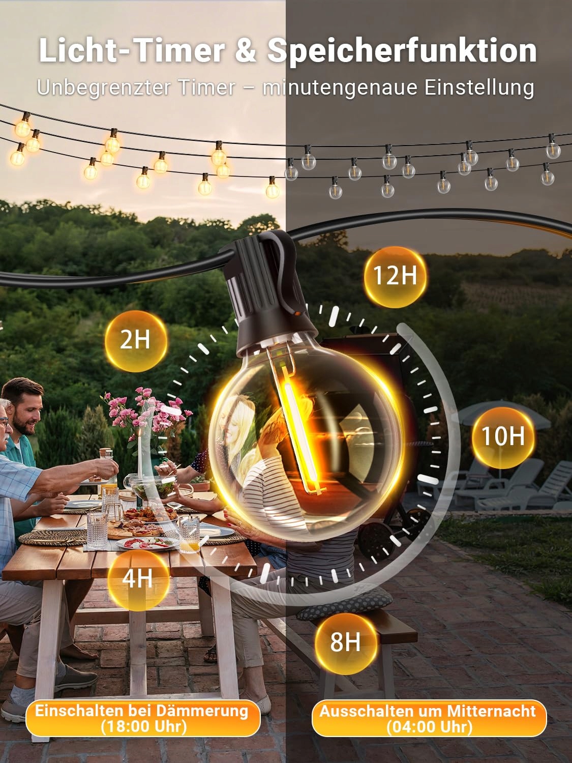 PHILIPS Lampa Zewnętrzna LED 30m Sterowanie Aplikacją Muzyka Timer Ogród — miniatura 4