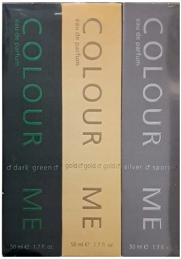 Triple Pack Colour Me (dark Green/homme Gold/silver) Edp