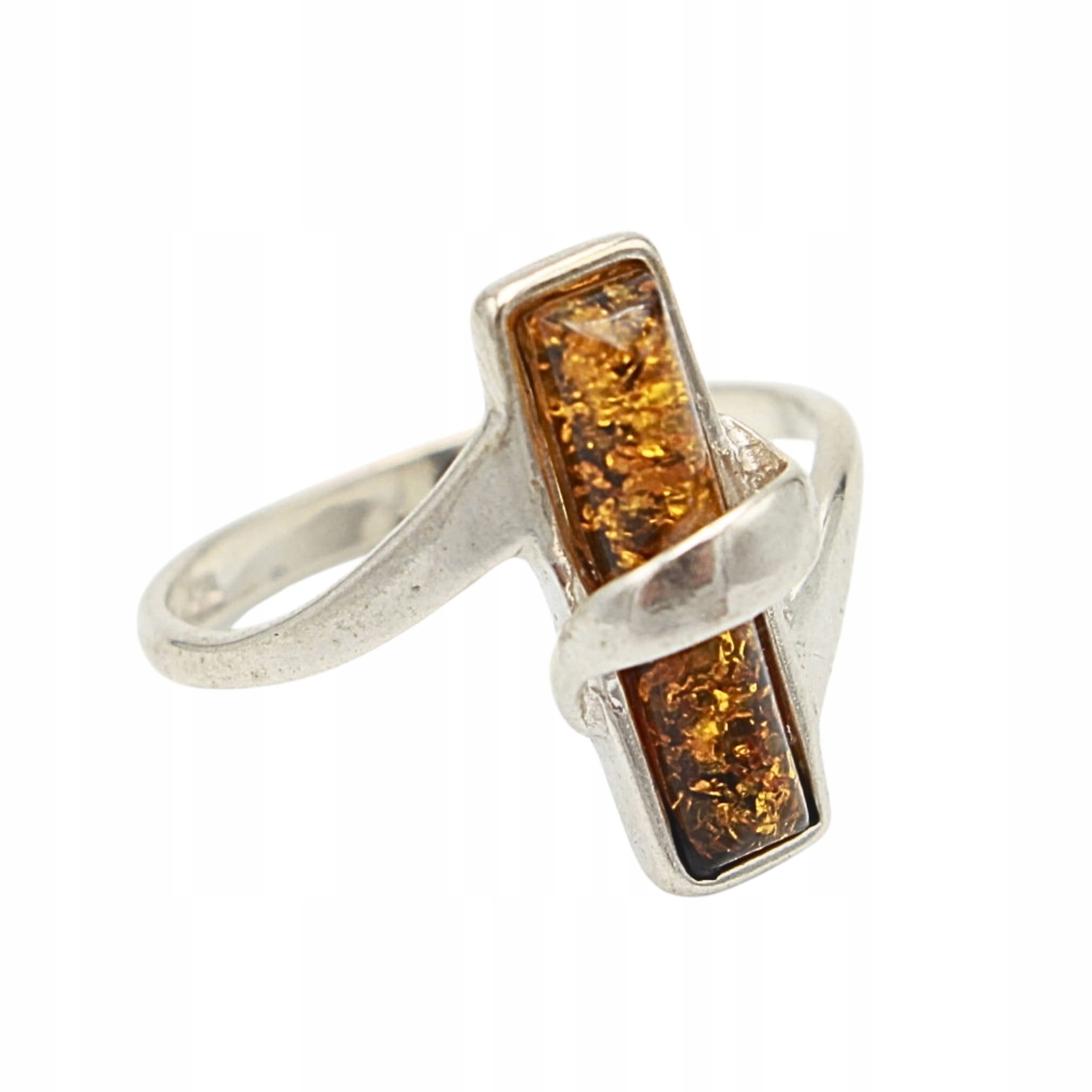 Stříbrný Prstýnek s jantarem Jantar stříbro 925 vel.18