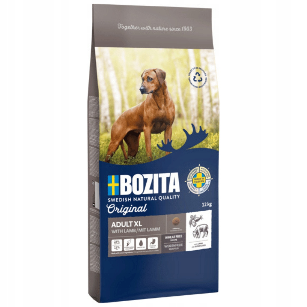 Bozita Hundefutter Adult Classic 12kg - Schwedisches Trockenfutter Ohne Zusatzstoffe