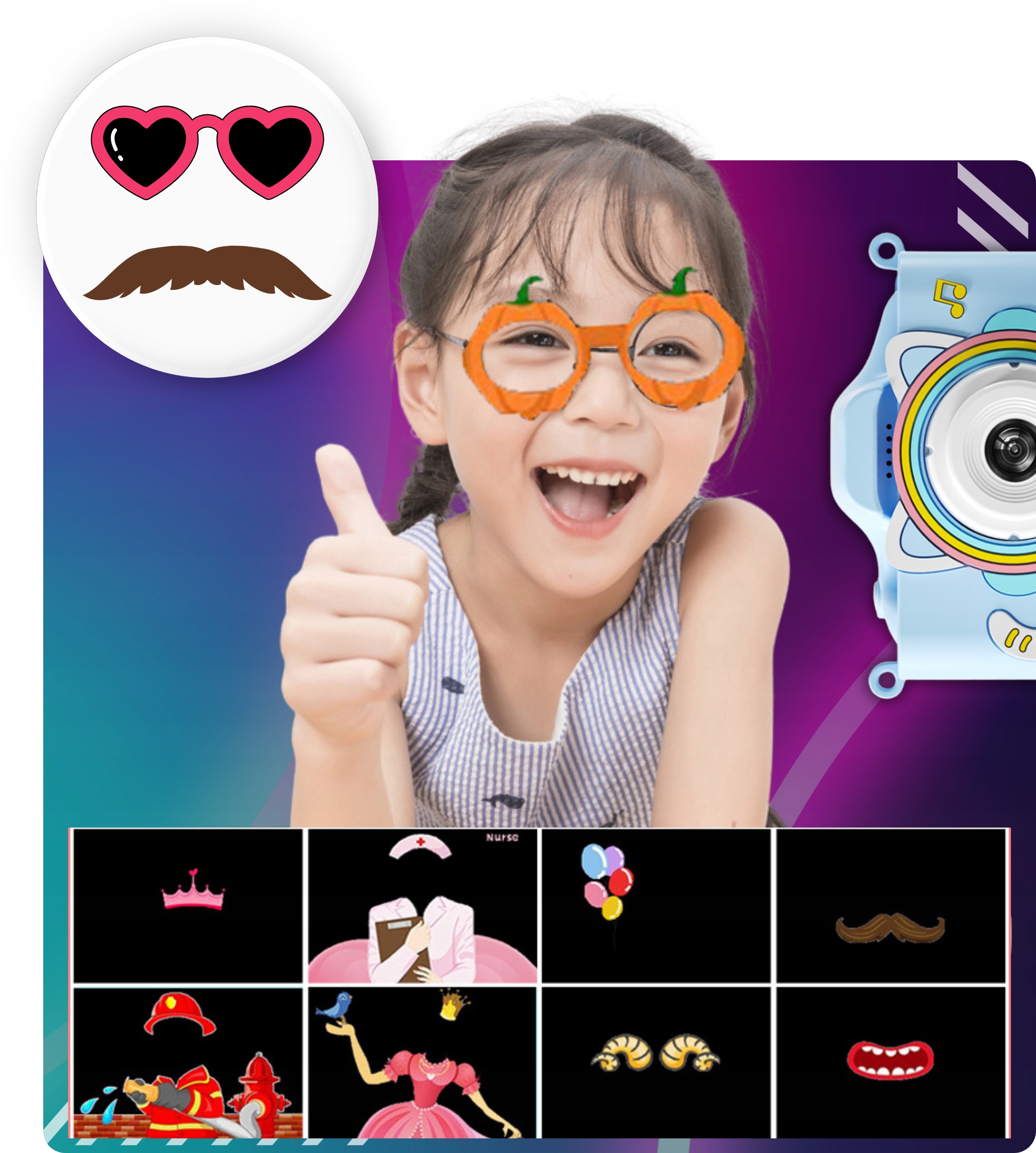 APARAT CYFROWY DLA DZIECI FOTOGRAFICZNY wbudowane gry filtry + KARTA 32 GB Model PREZENT DLA DZIECKA NA MIKOŁAJA URODZINY FOTO