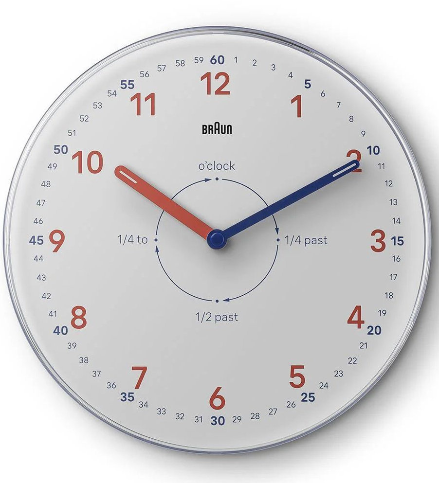 Bílé Malé Klasické Kulatý Nástěnné Hodiny Braun BC26W 23 cm