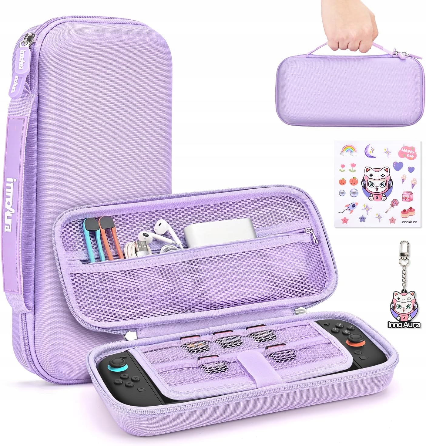 InnoAura Etui Pokrowiec Ochronne Konsoli Nintendo Switch 1 i Oled Fioletowe