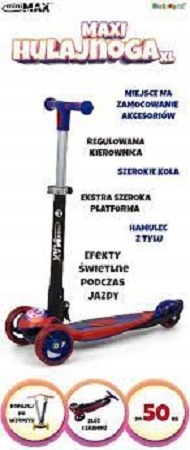 HULAJNOGA BALANSOWA TRÓJKOŁOWA KOŁA LED dla dzieci Hamulec tak