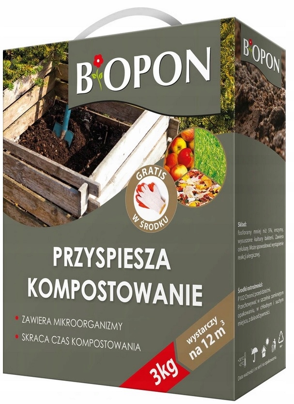 BIOPON DO KOMPOSTU przyspiesza kompostowanie 3 kg