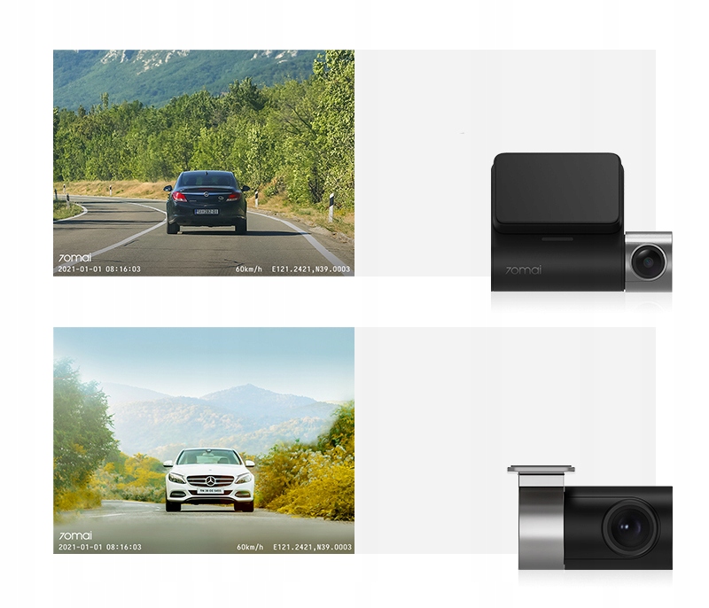 ZESTAW KAMERA 70mai PRO++ A500S + WSTECZNA RC06 + ADAPTER UP02 Model A500S + RC06