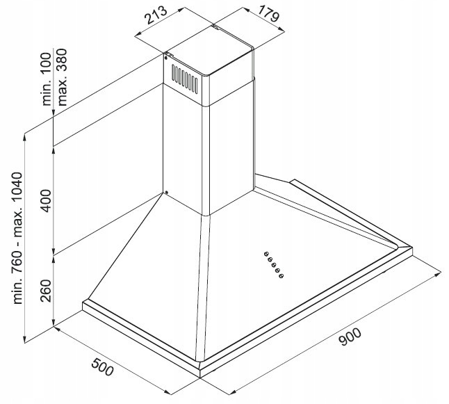 Okap Vestfrost VE-90RSABG Model VE-90RSABG