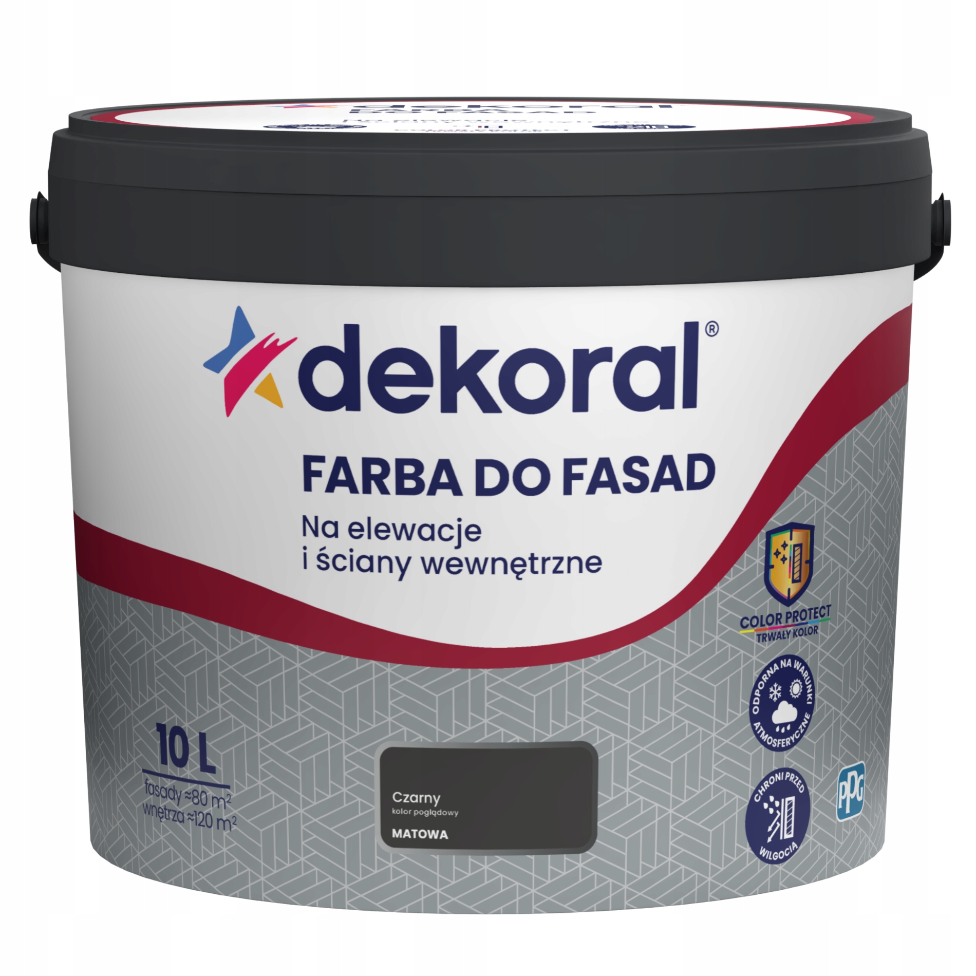 Dekoral Farba fasadowa Polinit Czarny 10L