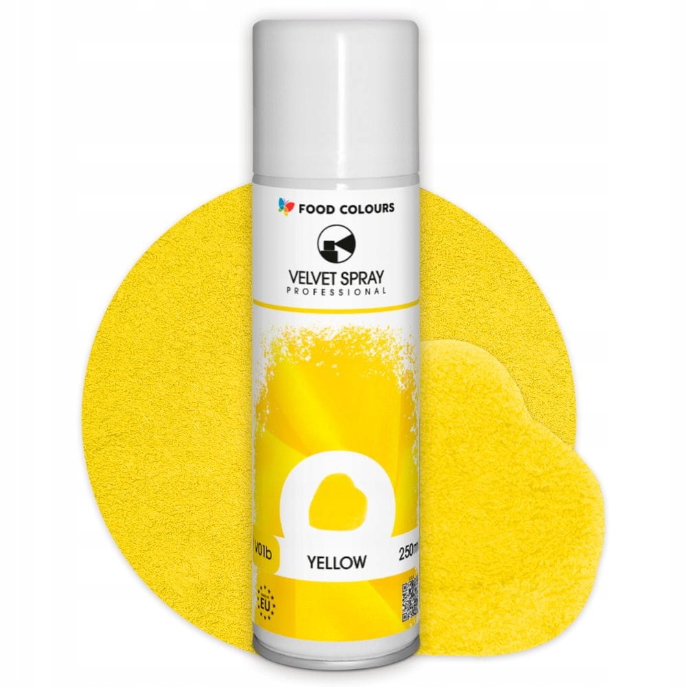 Levně id_5600 Cukrářský Semiš Velvet Food Colours Žlutý Sprej 250 ml Dort
