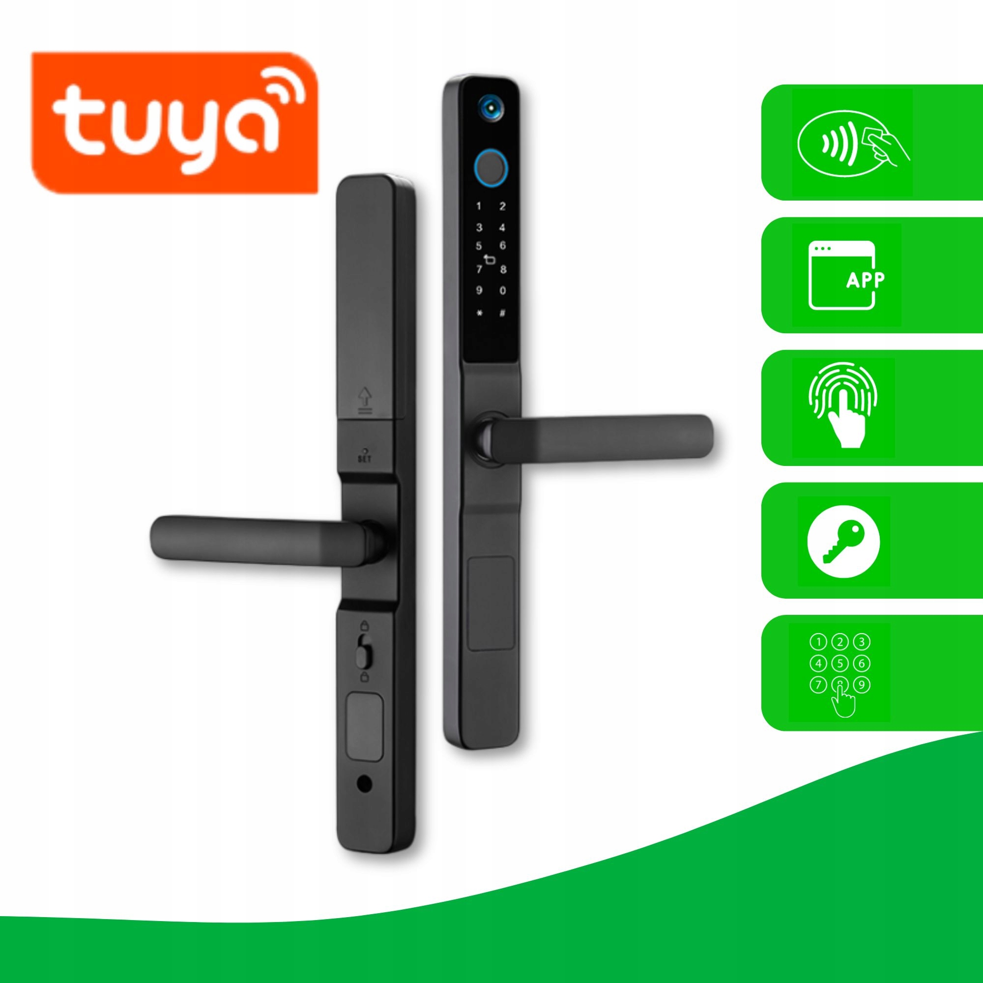 Inteligentní zámek dveří Smart Lock Mia SL-12-TUYA-KAM-W Aplikace WiFi