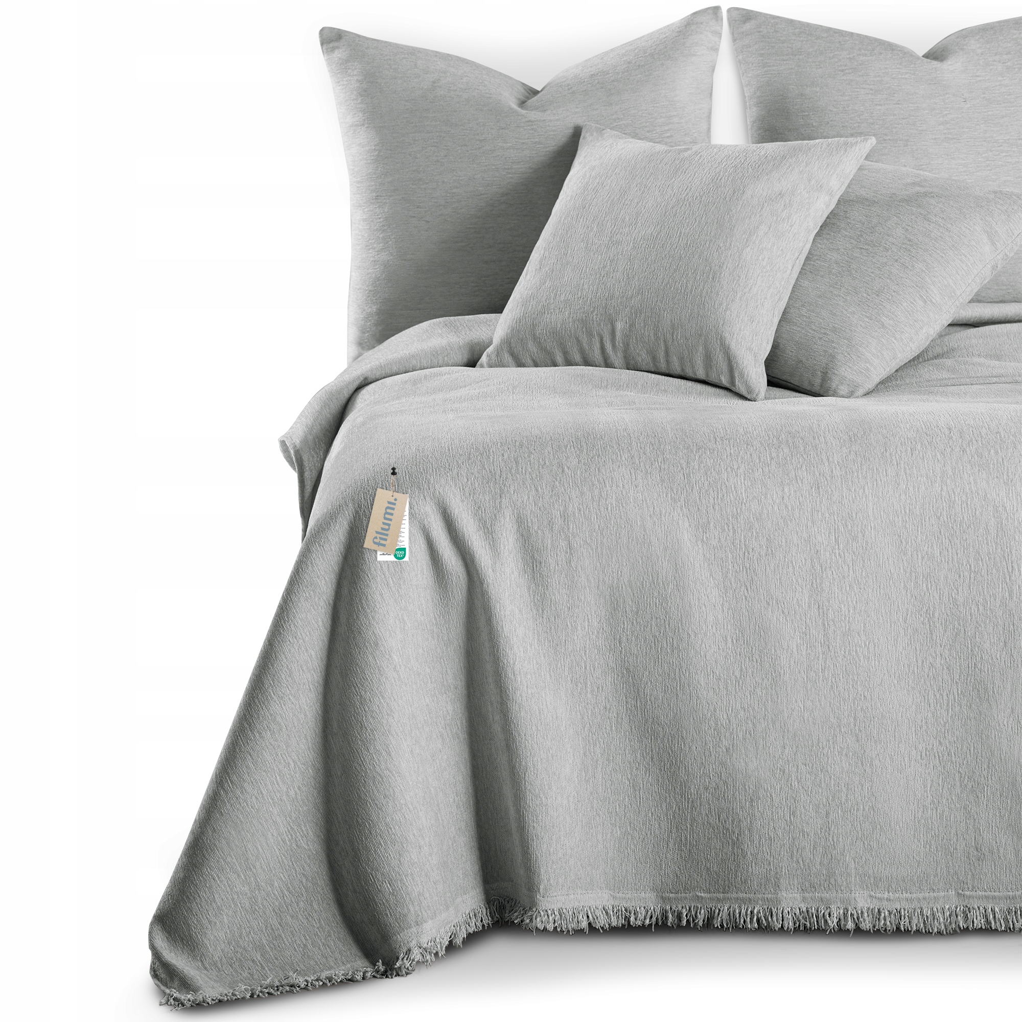 Filumi Narzuta na łóżko wersalkę kanapę Jasny Szary 230x260