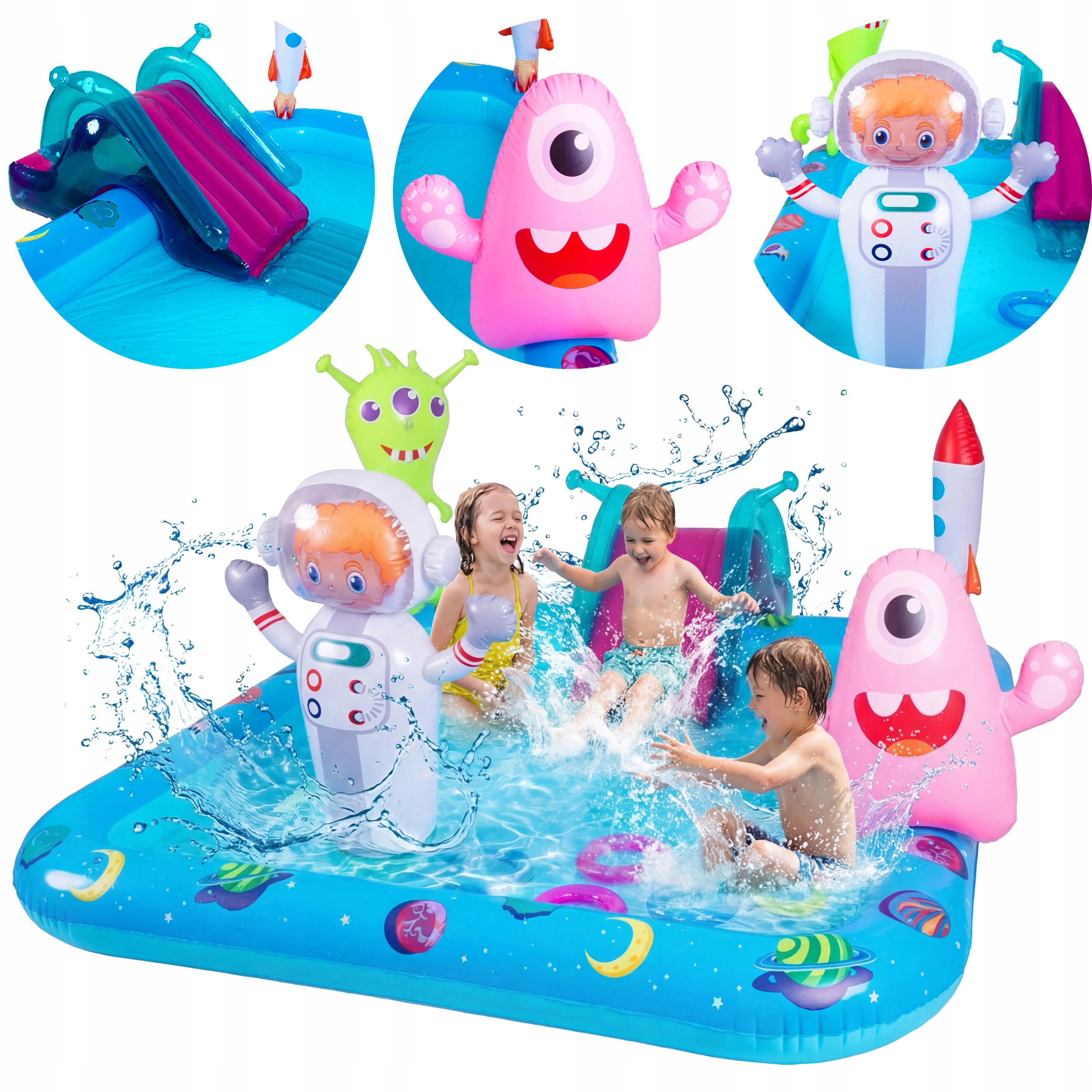 Detský Záhradný Bazén S Sprchou, Šmýkačka, Vodný Park, Obdĺžnikový