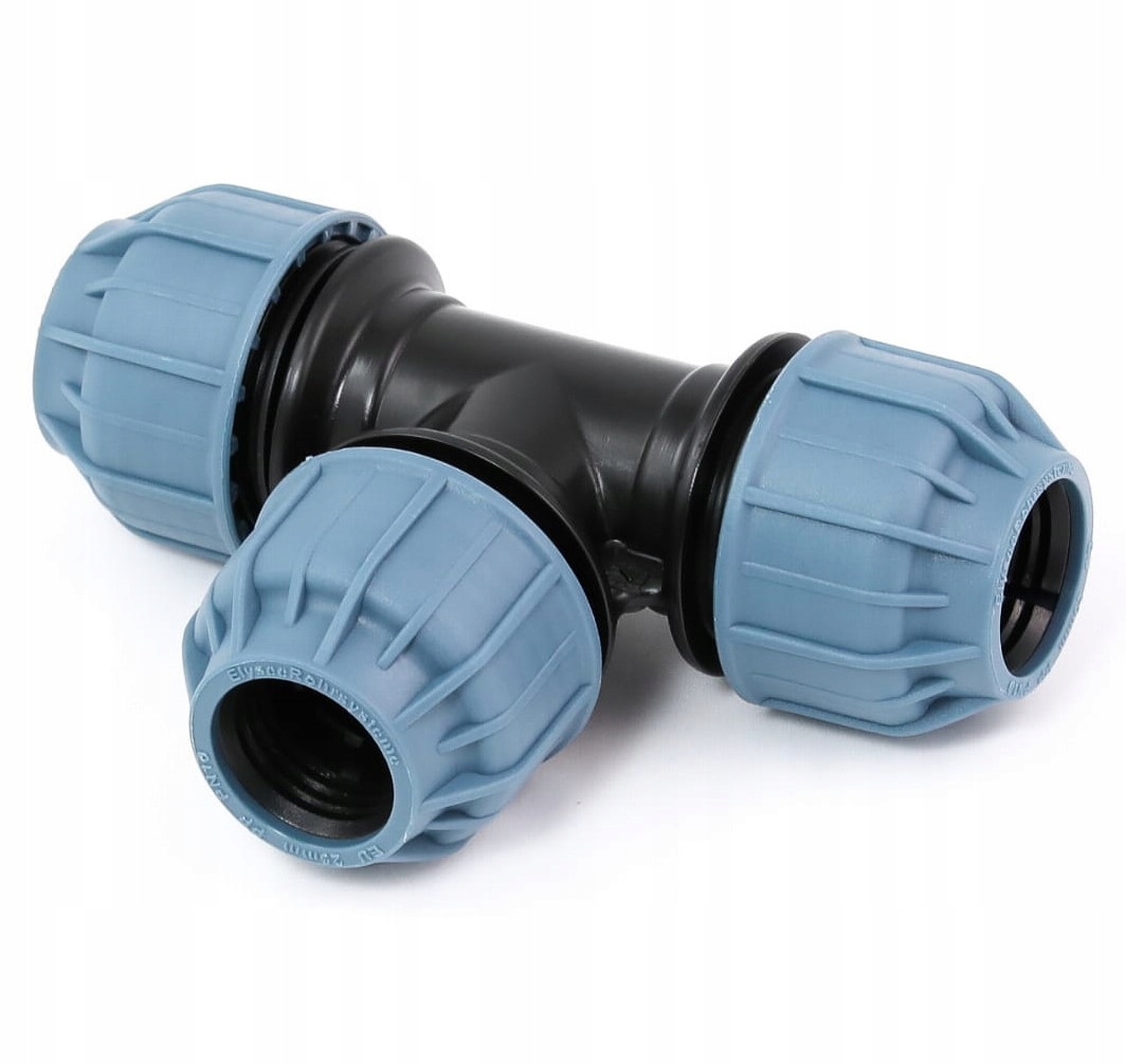 TRÓJNIK ZŁĄCZKA Skręcany PE fi 16 do RURY WĘŻA RUR