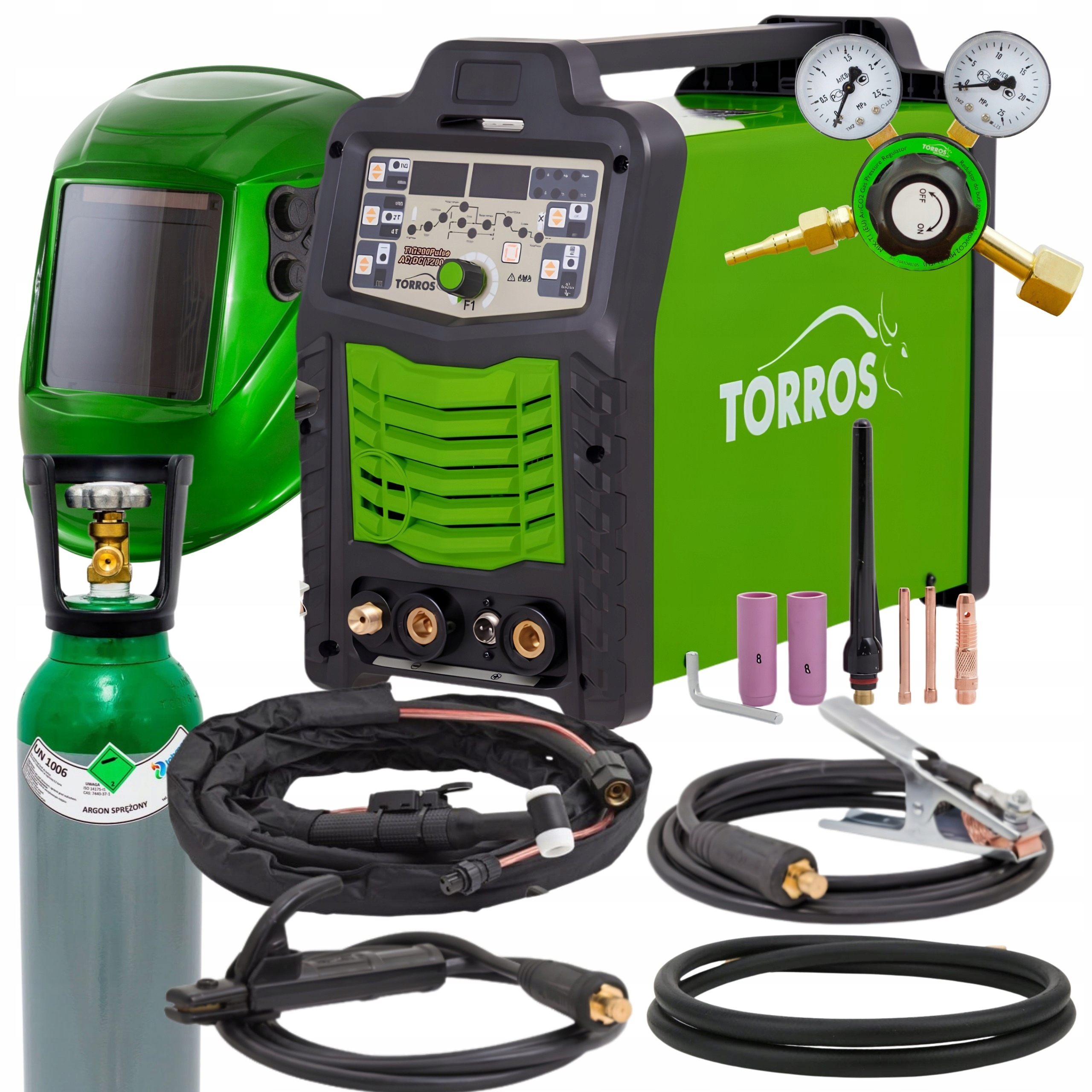 Inwertorowa spawarka Tig Ac DC Torros T2004 Puls Alum acdc Mma Zestaw