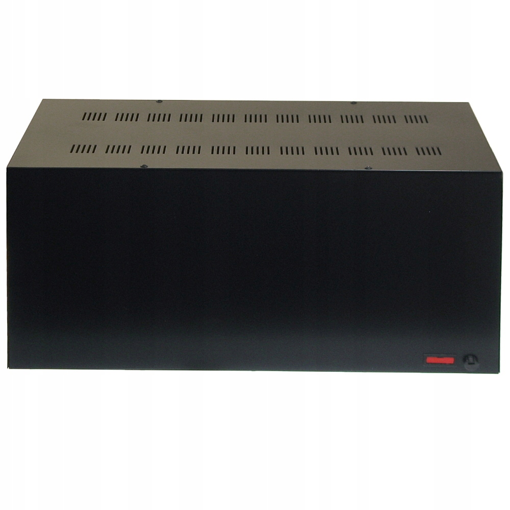 Obudowa metalowa T448 Czarna wentylowana z bezpiecznikiem 440x200x260mm