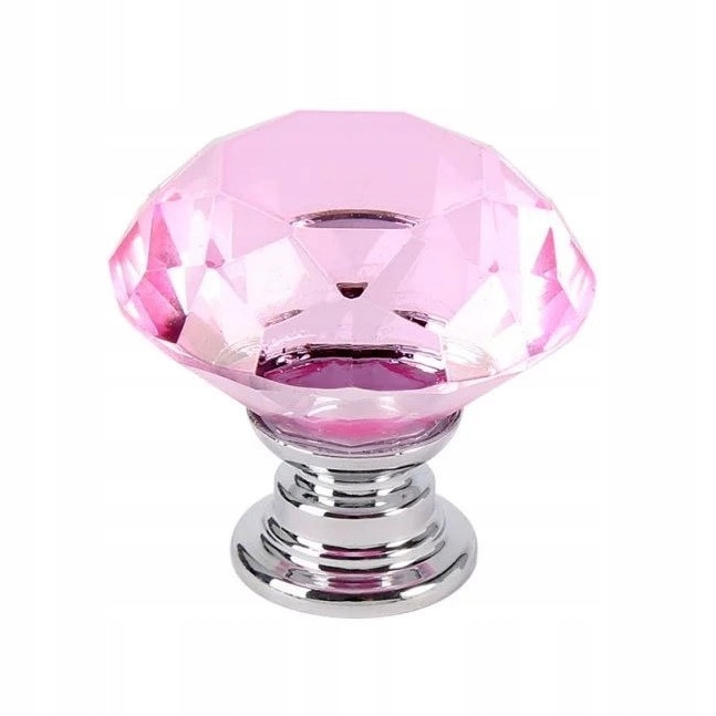 

Gałka Meblowa Kryształowa brylant Różowa 30mm