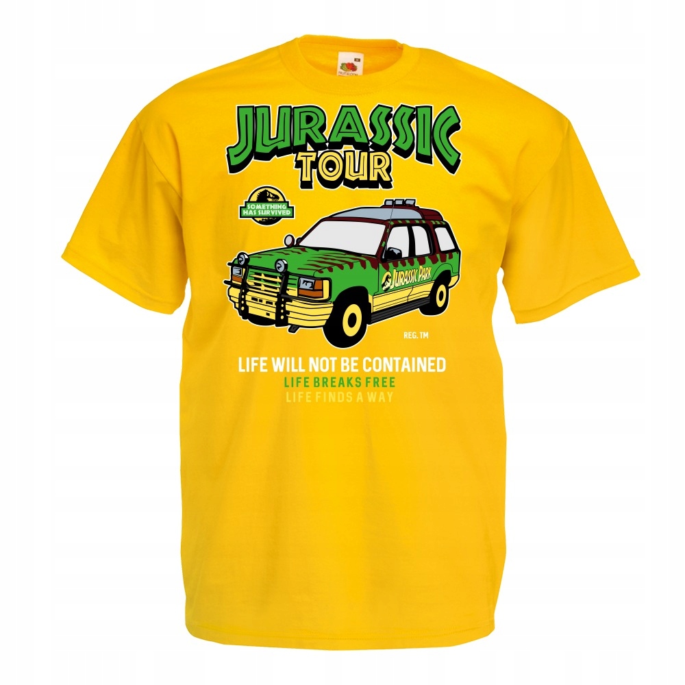 

Koszulka Jurassic tour jeep auto XL żółta