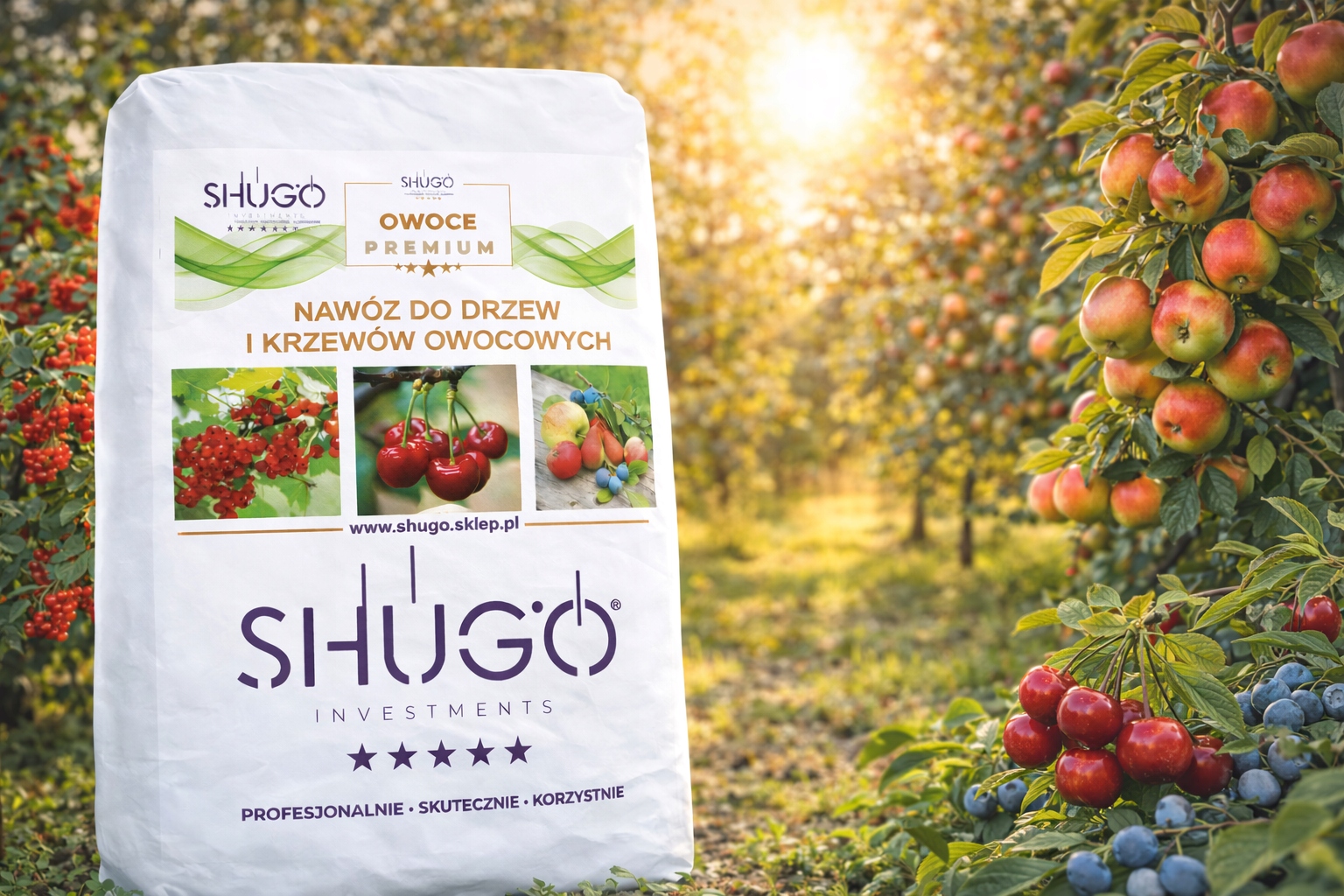 Ovocné štěstí – hnojivo pro ovocné stromy a keře Shugo 15 kg