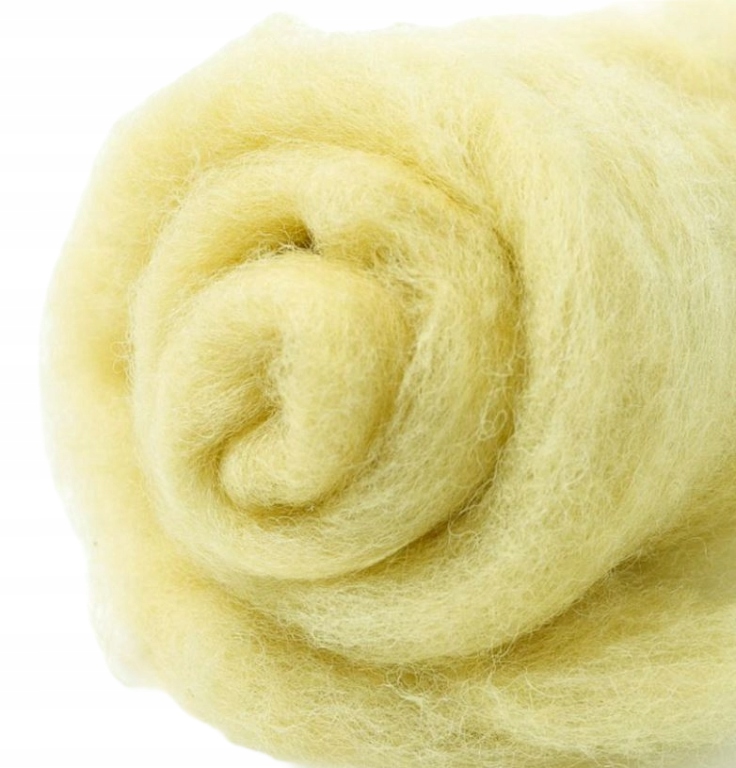 Wełna merynos do filcowania słomkowożółta 10g
