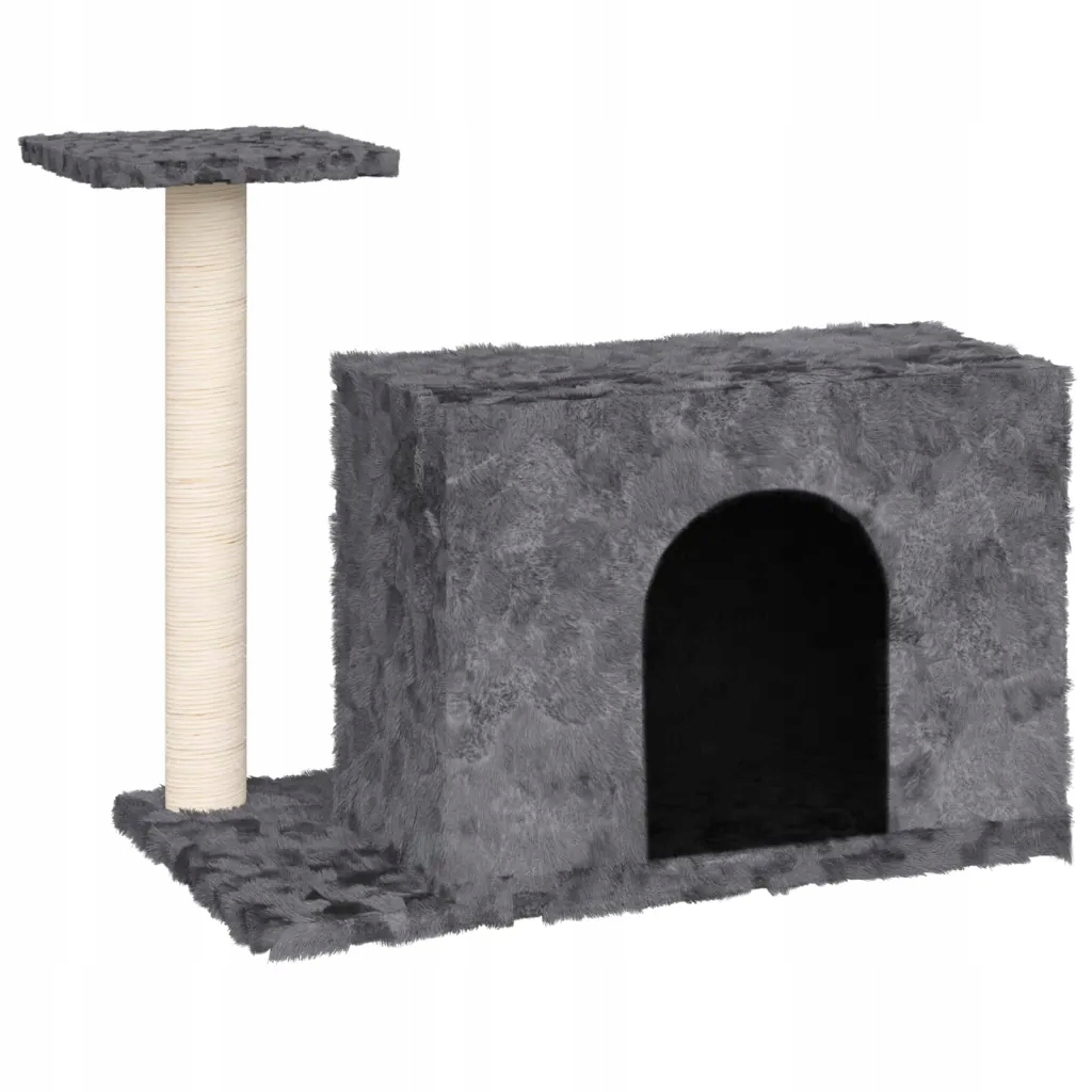 Levně Škrabadlo pro kočky se sisalovým sloupkem, tmavě šedé