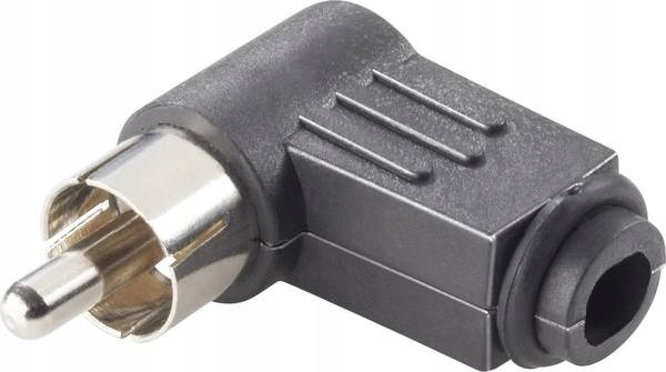

Wtyk Wtyczka Rca cinch kąt na kabel CZARNY(0736a)