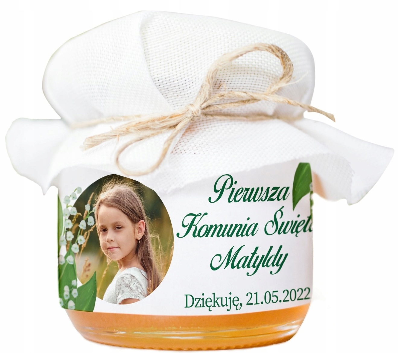 Podziękowanie Komunia, Chrzest z Foto Miodek Miód